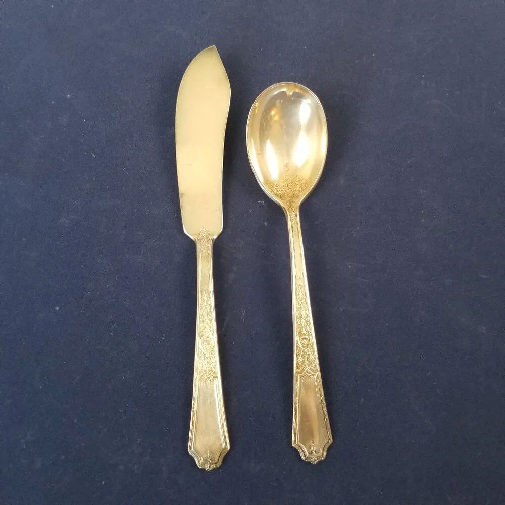 VTG Butter Knife and Sugar Spoon set 1847 Rogers Bros Ancestral